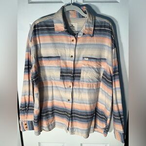 Women’s RIP CURL Trippin Flannel Shirt Long Sleeve Button 100% Cotton